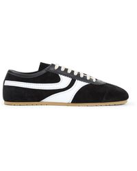 Dries Van Noten - Suede And Leather Low-Top Sneakers - Lyst