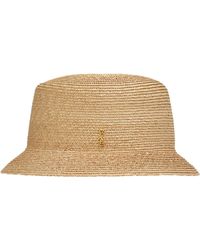Saint Laurent - Maglina Straw Bucket Hat - Lyst