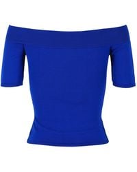 McQueen - Off-The-Shoulder Crop Top - Lyst
