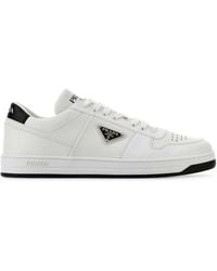 Prada - White Leather Downtown Sneakers - Lyst