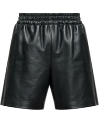 Gucci - Leather Bermuda Shorts With Elasticated Waist - Lyst