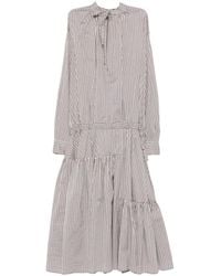 Dries Van Noten - Denvo Striped Silk-Blend Long Dress - Lyst
