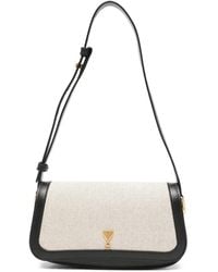 Ami Paris - Paris Blanc Noir Leather Cotton Shoulder Bag - Lyst