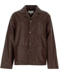 Loewe - Chocolate Leather Jacket - Lyst