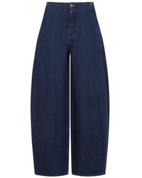 Jil Sander - Medium Denim Wide Leg Denim Pants - Lyst