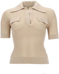 Patou - Ribbed Knit Polo Shirt - Lyst