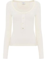 Chloé - Scoop-Neck Cotton Jersey Henley Top - Lyst