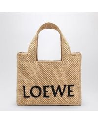 Loewe - Font Tote Small Raffia Bag - Lyst
