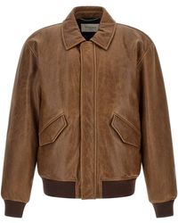 Saint Laurent - Vintage Leather Bomber Jacket - Lyst