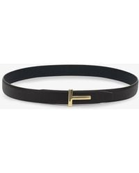 Tom Ford - Reversible Hammered Leather Belt - Lyst