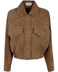 Versace - Blouson Leather Suede Effect Leather - Lyst