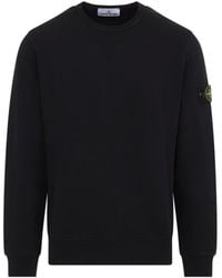 Stone Island - Cotton Crew Neck Sweatshirt With Compass Badge - Lyst
