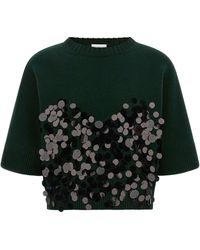 Nude - Sequin Cropped Sweater - Lyst
