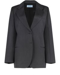 Prada - Single-Breasted Two-Button Jacket - Lyst