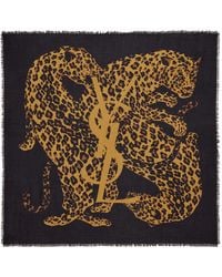 Saint Laurent - Cassandre Leopard Square Scarf - Lyst