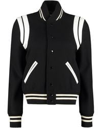Saint Laurent - Wool-Blend Bomber Jacket - Lyst