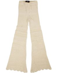 Amiri - Checkered Crochet Flare Pants- Ivory - Lyst