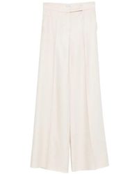 Max Mara - "Badesse" Linen High Waisted Long Trousers - Lyst