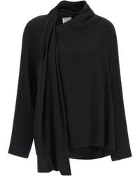 Nude - Draped Panel Blouse - Lyst