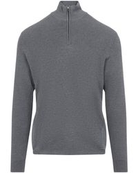 Sease - Graphite Waffle Half Zip Turtleneck - Lyst
