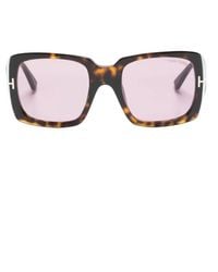 Tom Ford - Tortoiseshell Effect Square Frame Sunglasses - Lyst