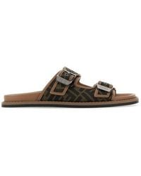 Fendi - Fabric And Leather Sandals For Fw23 - Lyst