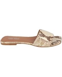 Paris Texas - Sanremo Python Embossed Flat Sandals - Lyst