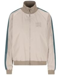 Miu Miu - Khaki Cotton Blouson Jacket - Lyst