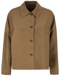 Weekend by Maxmara - Wkdvettura – Short Cotton And Linen Jacket With Drawstring - Lyst
