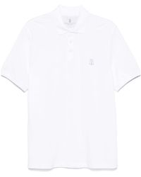 Brunello Cucinelli - Cotton Polo Shirt With Printed Logo - Lyst