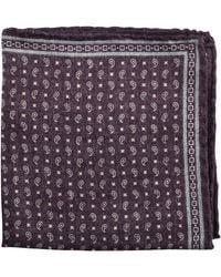 Brunello Cucinelli - Plum Silk Geometric Pocket Square - Lyst