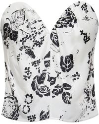 Max Mara - Floral Print Bustier Top - Lyst