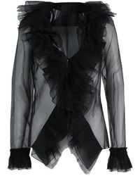 Givenchy - Ruffled Silk-Organza Blouse - Lyst