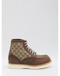 Gucci - Gg Monogram Ankle Boots - Lyst