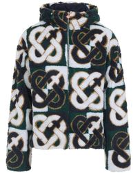 CASABLANCA - Monogram-Pattern Fleece Jacket - Lyst