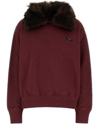 Prada - Burgundy Cotton Sweatshirt - Lyst