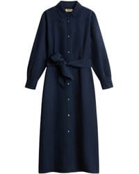 Woolrich - Linen Blend Shirt Dress With Belt - Lyst