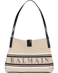 Balmain - Release Small Canvas And Leather Tote - Lyst