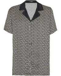 Balmain - Shirt With Monogrammed Print - Lyst