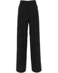 Burberry - Wool Blend Wide-Leg Pant - Lyst