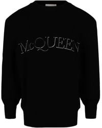 McQueen - Logo Embroidered Sweater - Lyst
