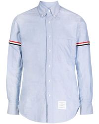 Thom Browne - Oxford Button-Down Shirt With Rwb Armbands - Lyst