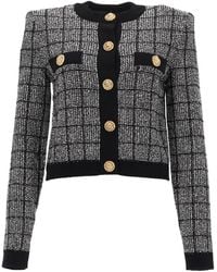 Balmain - Cardigan With Jewel Buttons - Lyst
