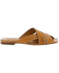 Tod's - Leather Flat Sandals - Lyst