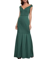 BCBGMAXAZRIA Off-the-shoulder Mermaid Gown - Green