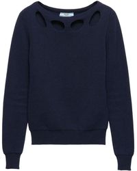 Prada - Cotton Boat-Neck Sweater - Lyst