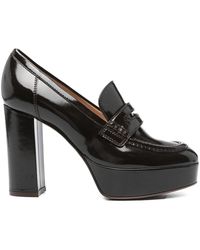 Gianvito Rossi - Moka Leather Platform Shoes - Lyst