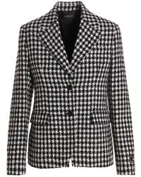 Versace - Tweed Wool Blazer Jacket - Lyst