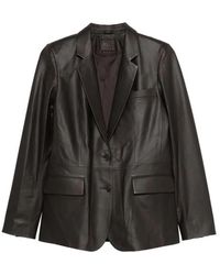 Desa - Leather Classic Blazer - Lyst