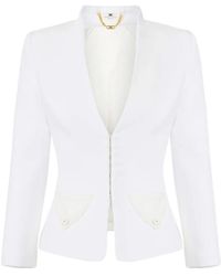 Elisabetta Franchi - Bouclé Tweed Jacket - Lyst